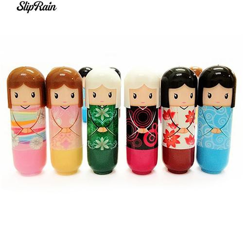 Son dưỡng môi trong suốt dưỡng ẩm tái tạo môi thiết kế vỏ son hình búp bê Nhật Bản độc đáo