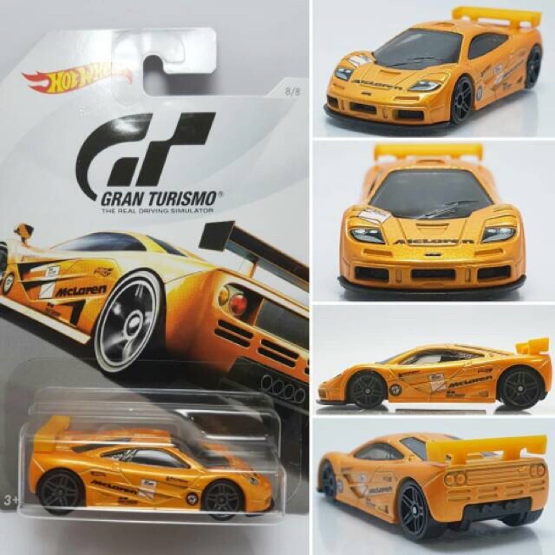 Xe mô hình Hot Wheels Mclaren F1 GTR, màu cam hiếm hotwheels Gran Turismo