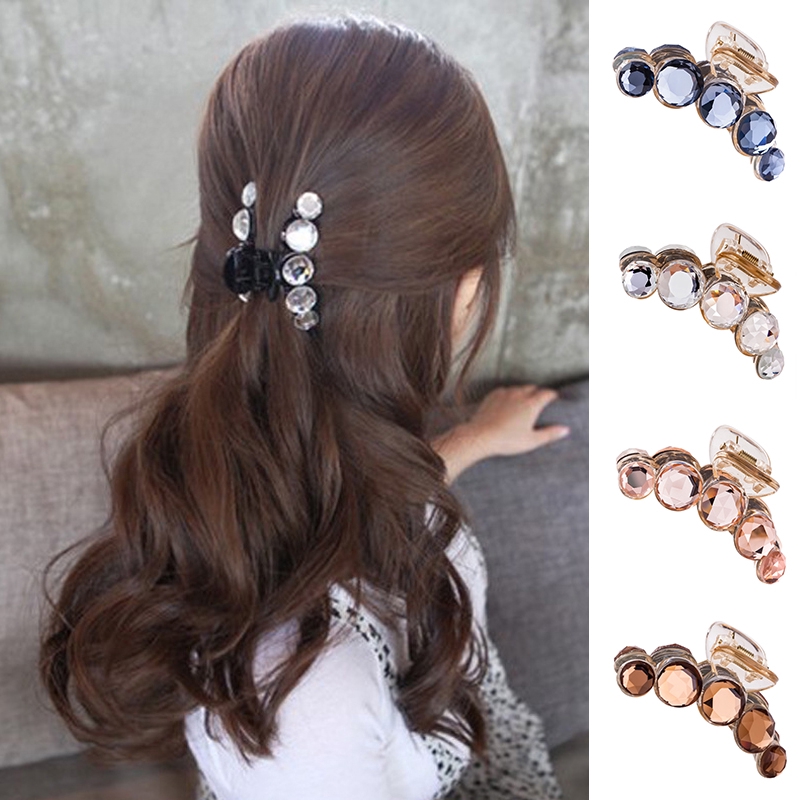 Kẹ̣p tóc càng cua đính hạt pha lê cho nữ