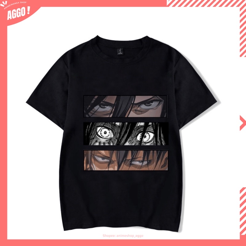 Áo thun tay lửng Anime Attack On Titan nam nữ đủ size mới nhất
