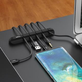 Cable Organizer Silicone USB Cable Winder Desktop Tidy Management Clips Cable Holder