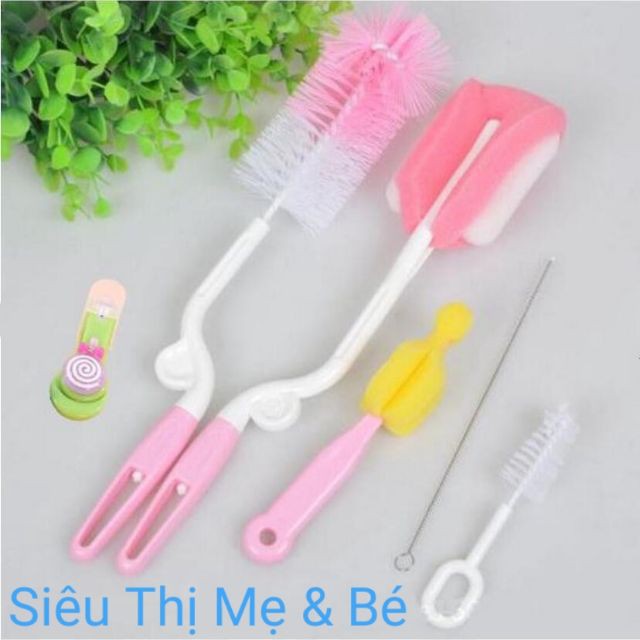 Sét 5 cọ bình sữa, cốc chén cho bé