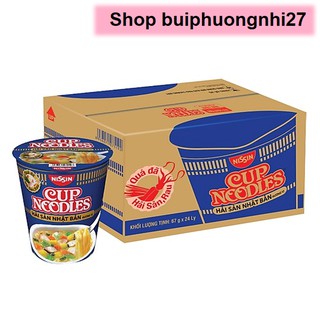 Thùng 24 Ly Mì Cup Noodles Nissin Hải sản Nhật Bản 67g