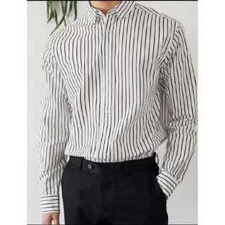 Áo sơ mi nam cổ sơ mi dài tay sọc xanh