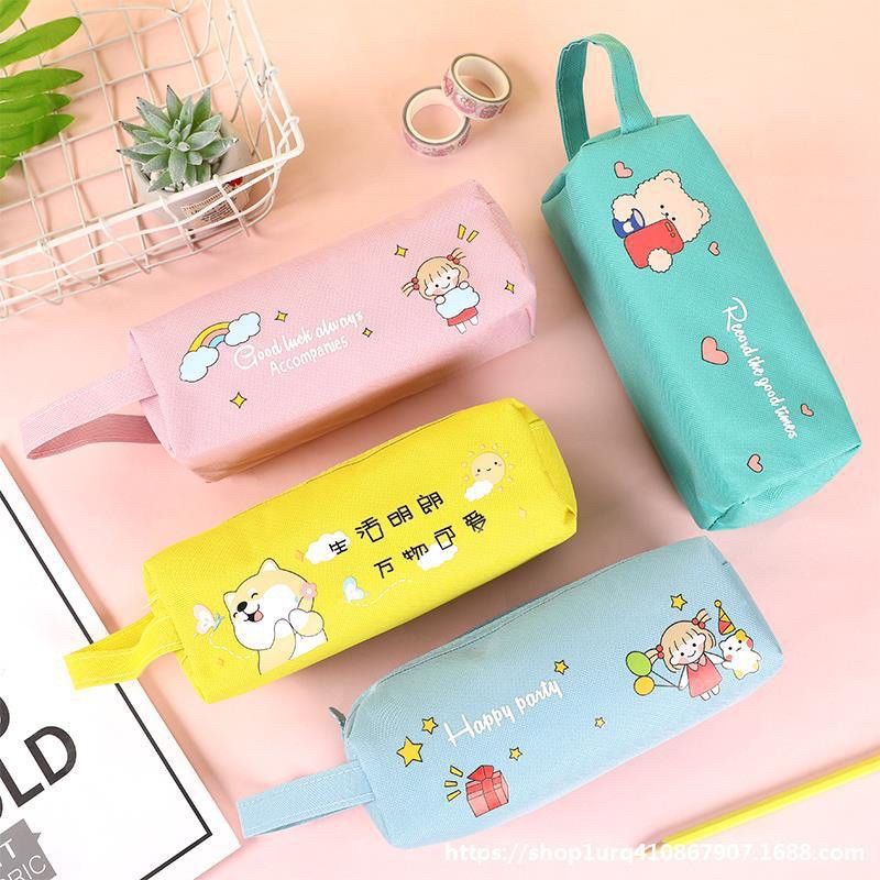 Hộp bút/túi bút 2 ngăn màu Pastel size lớn để vừa máy tính