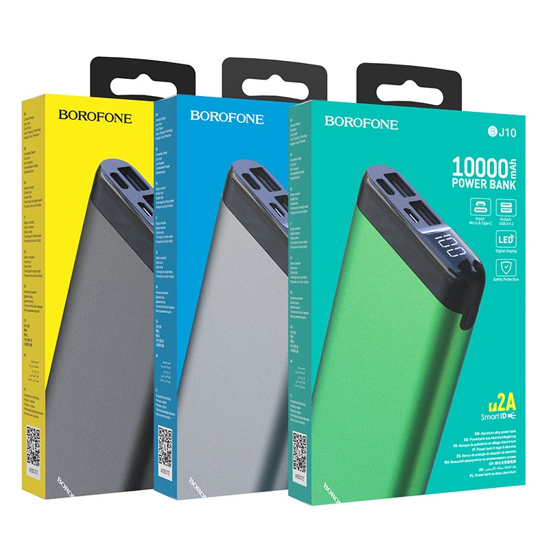 ⚡CHÍNH HÃNG-10000MAH⚡ Sạc Dự Phòng  iphone BOROFONE BJ10/ 10000MAH Pin Sạc Dự Phòng, sac du phong