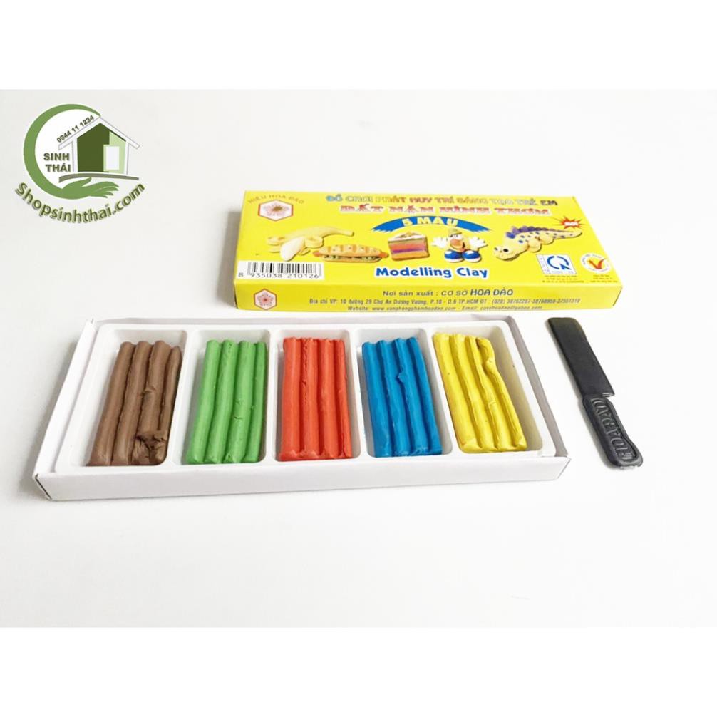 Hộp đất nặn 5 màu có mùi thơm - hộp đất sét chữ nhật