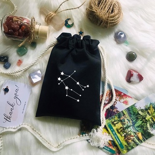 Túi đựng bài Tarot, túi dây rút cung hoàng đạo Lilidatarot, túi đựng bài, túi đựng Tarot
