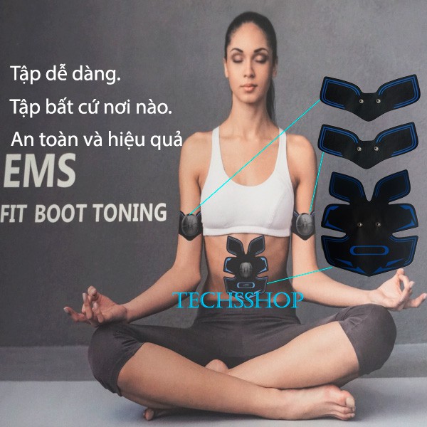 Máy Massage Bụng Tập Thể Hình Ems 6 Múi Sử Dụng Pin Sạc