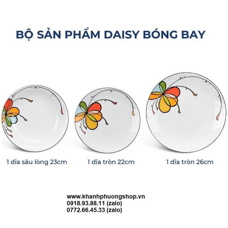 Chén tô dĩa sứ Daisy Bóng Bay sứ Minh Long - chén tô dĩa sứ Minh Long