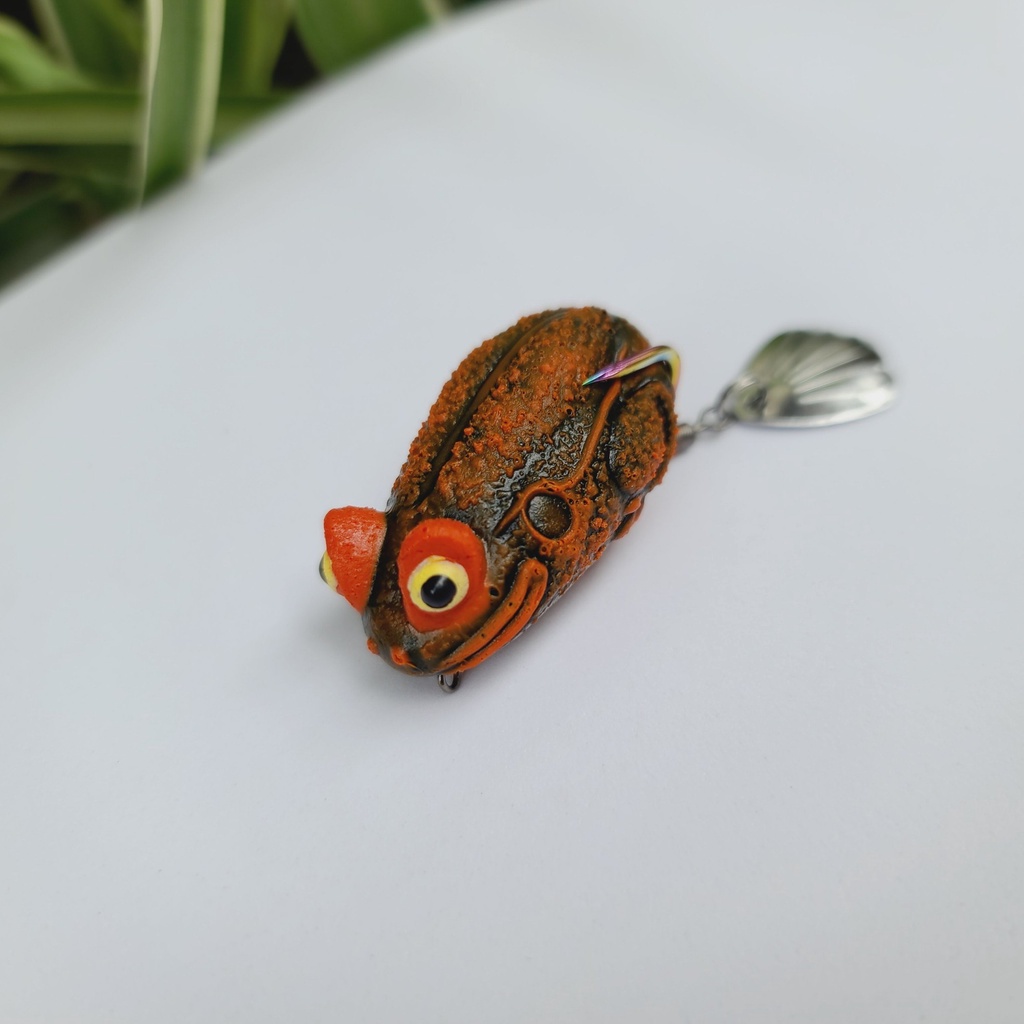 Mồi Câu Lure Nhái Hơi Thái Lan Mắt Lồi Lưỡi Titan _ mồi câu cá lóc