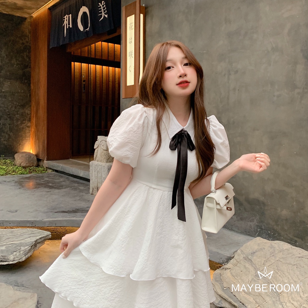 Váy trắng xoè bồng 3 tầng Jenni Mayberoom
