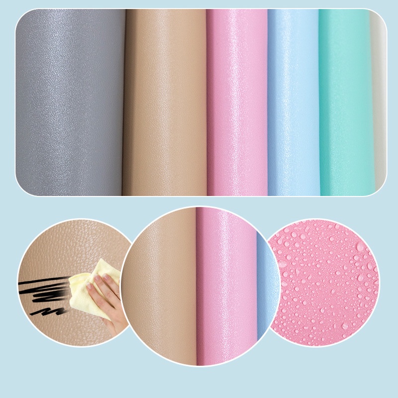 Miếng Dán Tường 3d Mềm Mại Chống Va Chạm Màu Trơn Trang Trí Phòng Khách / Phòng Trẻ Em