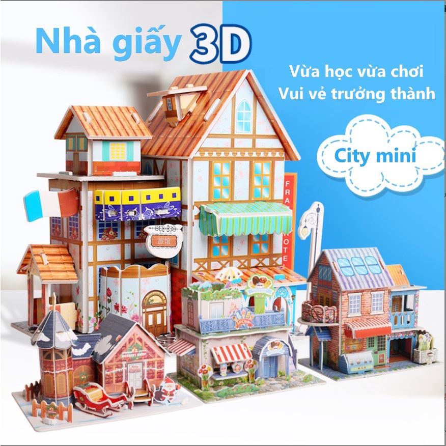 ★Mẫu mới★ Mô hình nhà giấy kiến trúc nhiều kiểu - Mô hình nhà giấy 3D