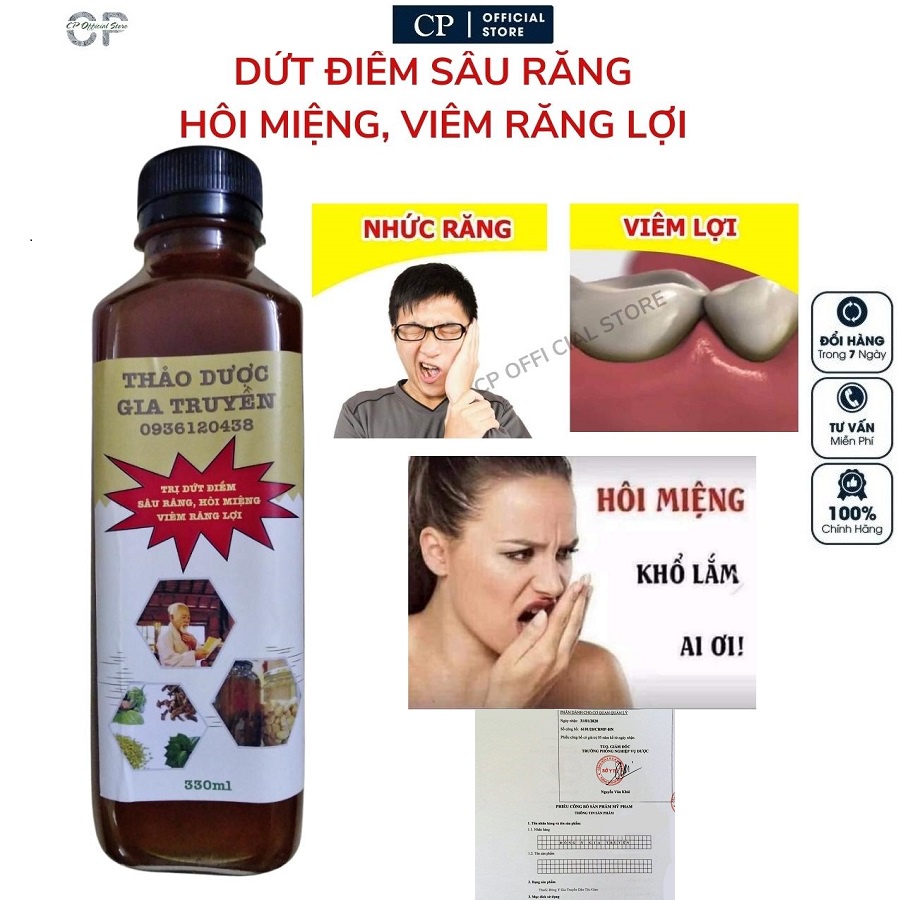 Combo 3 chai nước ngậm, xúc miệng, thảo dược hết hôi miệng, sâu răng, viêm chân răng, chắc chân răng