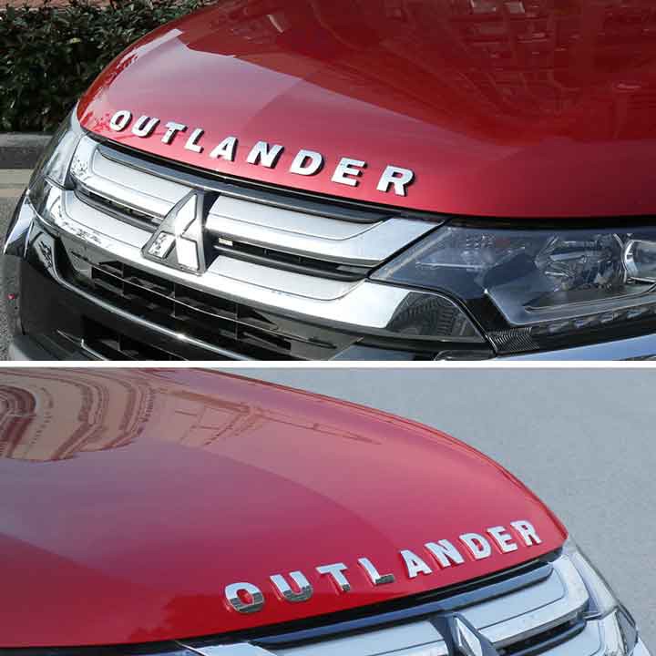 Logo chữ OUTLANDER 3D nổi dán trang trí xe ô tô