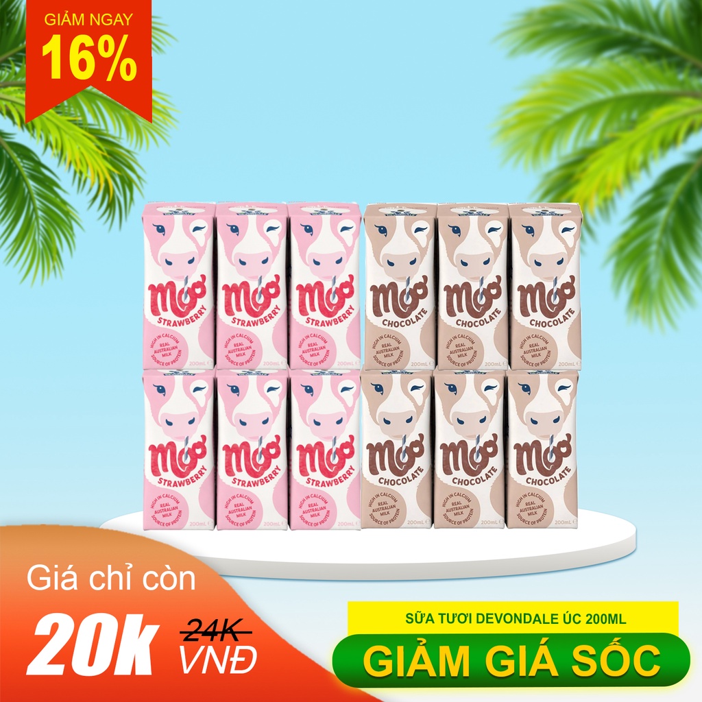 SỮA TƯƠI DEVONDALE MOO VỊ DÂU NỘI ĐỊA ÚC 200ML (HỘP)