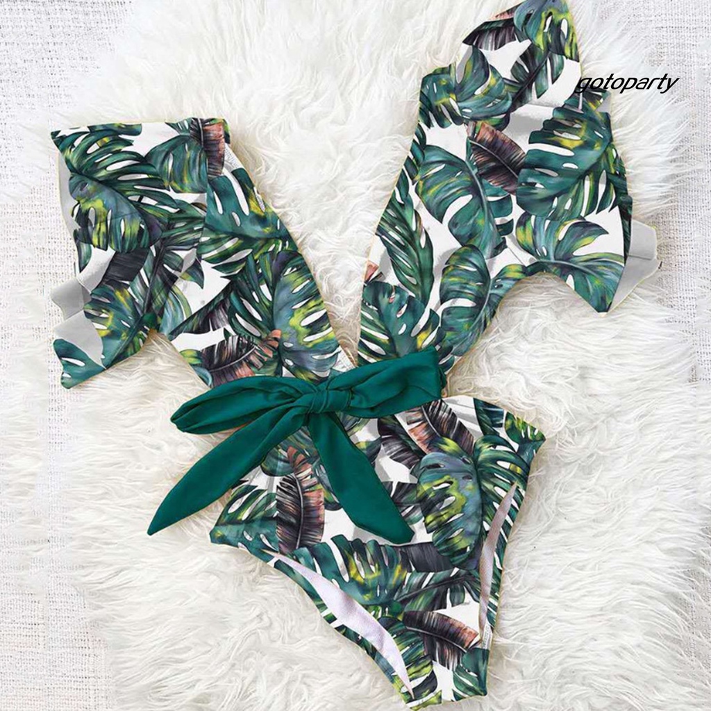 Bộ Đồ Bơi Một Mảnh Cổ Chữ V Hở Lưng In Họa Tiết Hoa Quyến Rũ Dành Cho Nữ | BigBuy360 - bigbuy360.vn