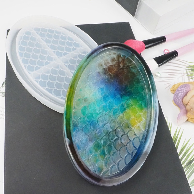 Khuôn Silicone Làm Đĩa Thủ Công Hình Vảy Cá