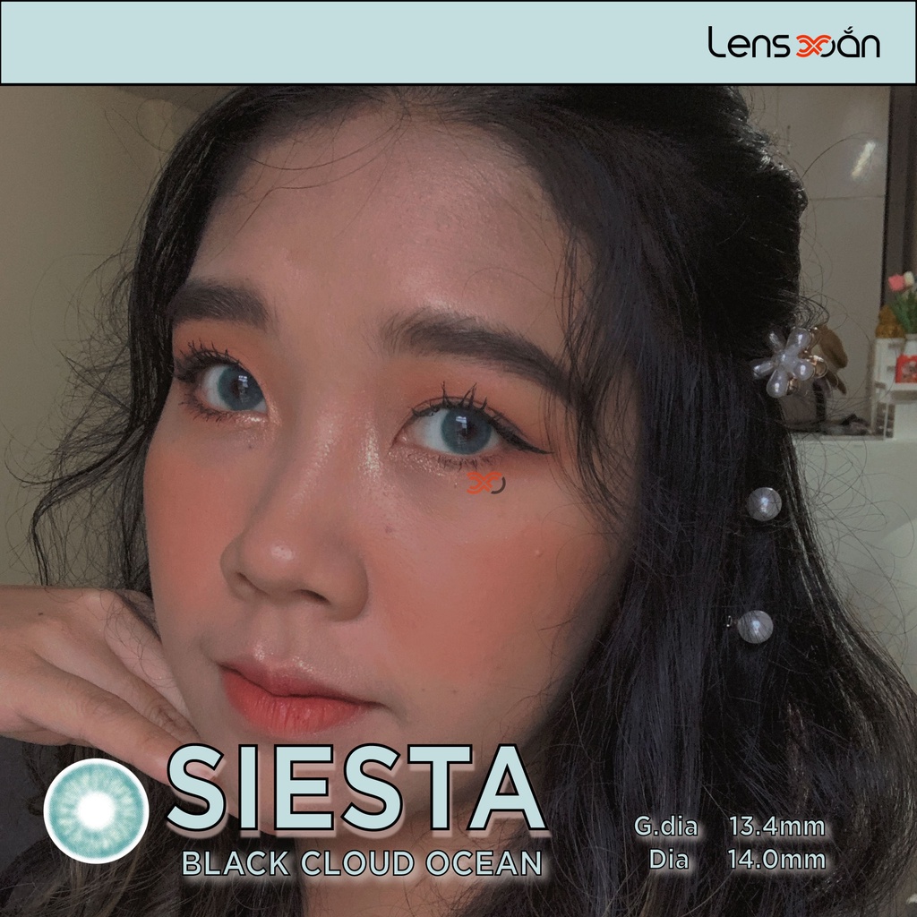 KÍNH ÁP TRÒNG CAO CẤP SIESTA BLACK CLOUD OCEAN: LENS XANH DƯƠNG SÁNG TÂY| PC HYDROGEL| COLOR CL|  LENS XOẮN