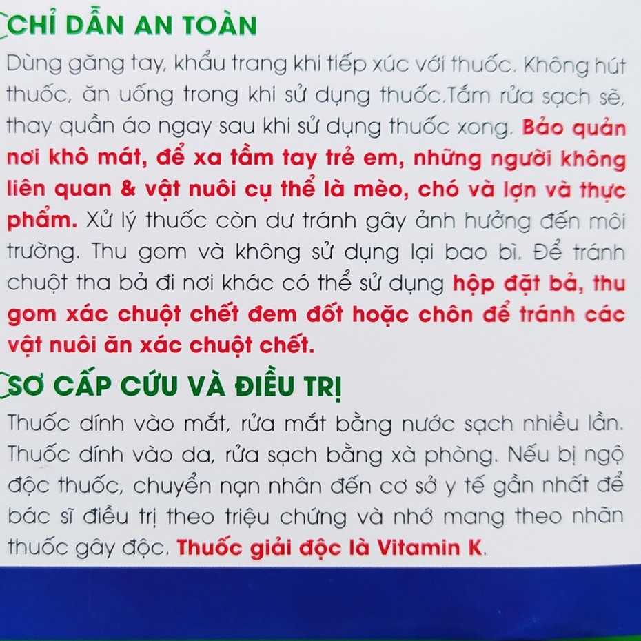 Thuốc Diệt Chuột VIFARAT 0.005%AB (gói 10 viên), thuốc diệt chuột dạng bả viên