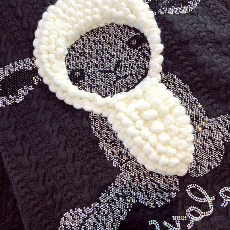 New Heavy Industry cartoon lamb T-shirt Korean style thickened brushed loose all-match half sleeve bottoming shirt for women