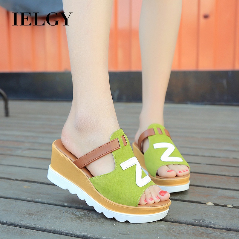 Giày sandal IELGY đế xuồng có miếng xốp chống trượt thời trang mùa hè mới cho nữ