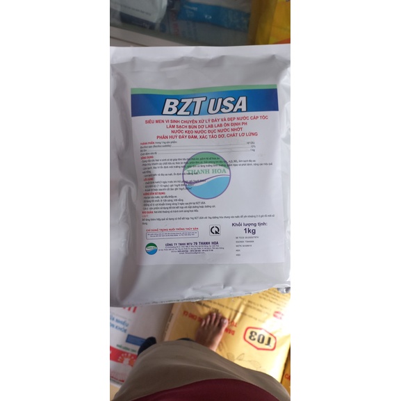 MEN VI SINH BZT USA , GÓI 1KG, XỬ LÍ ĐÁY, LÀM TRONG NƯỚC, XỬ LÍ GỐC RƠM