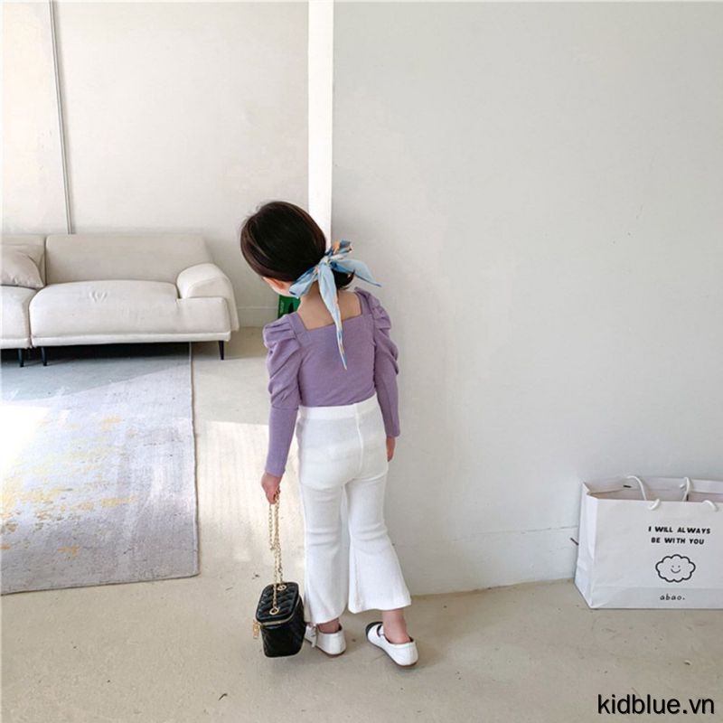 Áo Thun Dáng Ôm Co Giãn Màu Sắc Đơn Giản Dành Cho Bé Gái