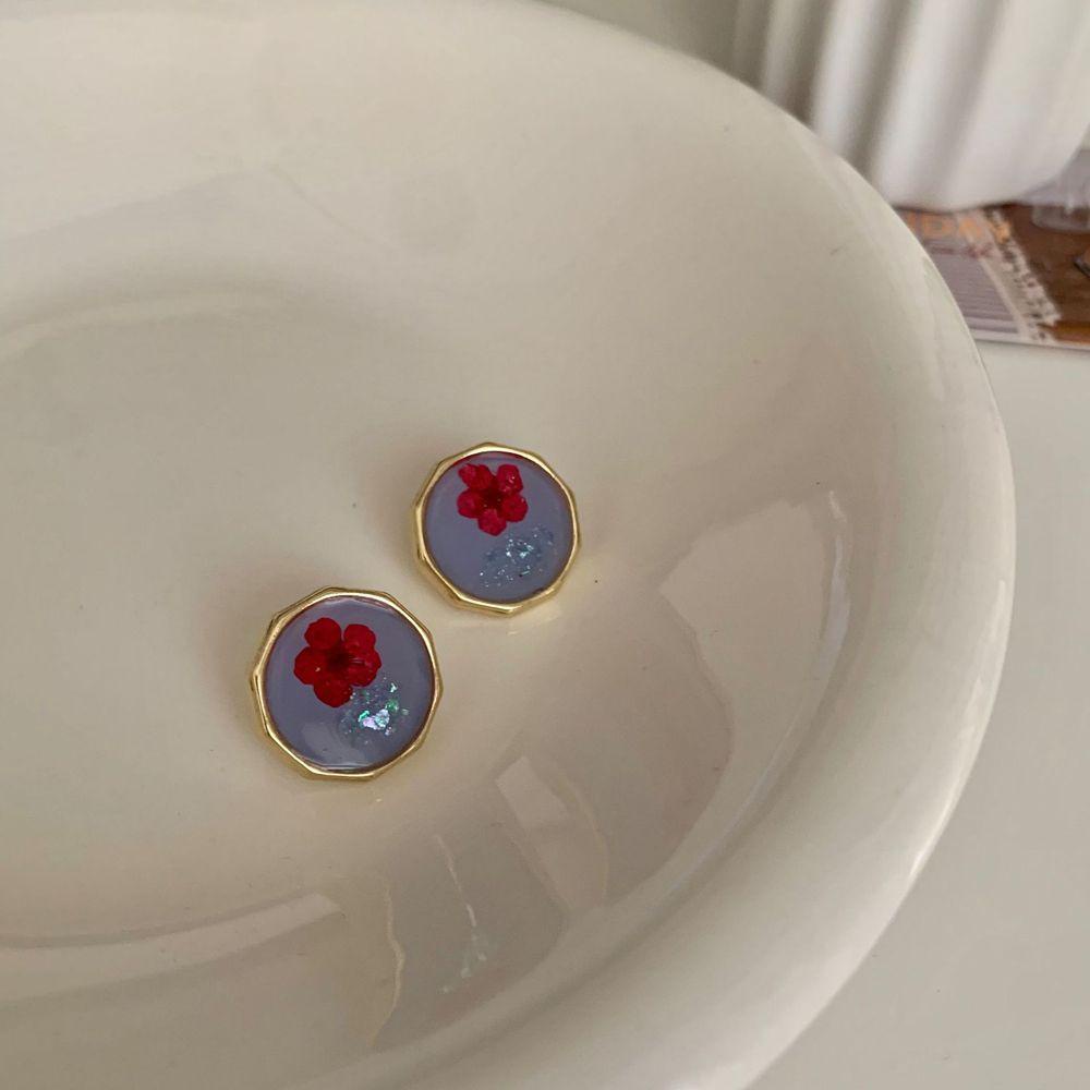 Vanes1 Bông Tai Hoa Khô Ngọt Ngào Sang Trọng|Bông Tai Thời Trang Retro Pháp Xinh Xắn Dành Cho Nữ