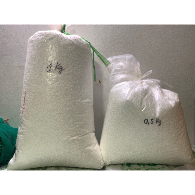 1kg hạt xốp để nhồi gối ,nhồi ghế ,ngồi hộp quà ,câu cá, trang trí noen, Handmade...  .có sỉ SLL
