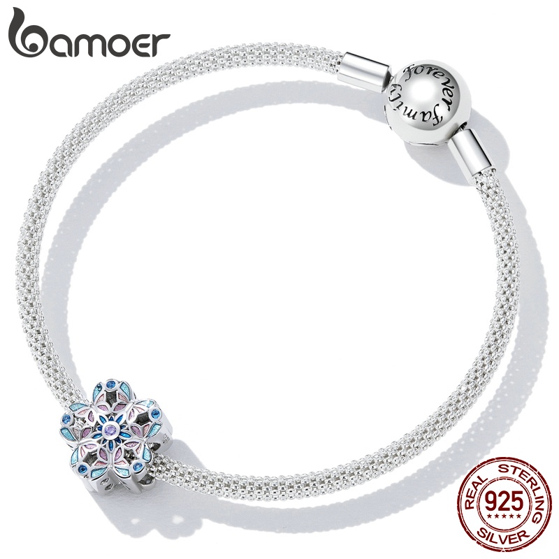 Hạt BAMOER làm vòng tay bằng bạc 925 hình bướm thời trang cho nữ