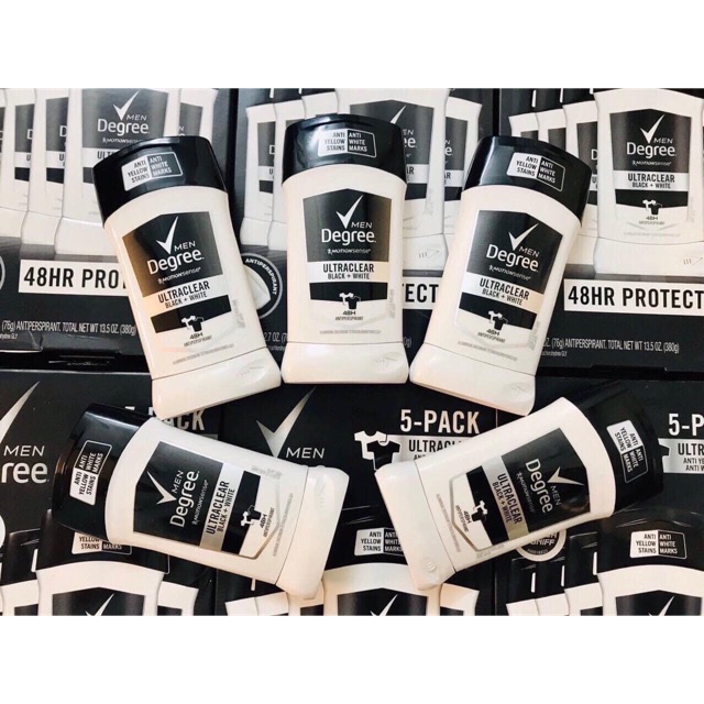 LĂN KHỬ MÙI DEGREE MEN ULTRACLEAR BLACK + WHITE 48 HOUR 76gr