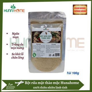Bột thảo dược rửa mặt Hunahome - ngừa mụn giúp da sáng trắng mịn màng
