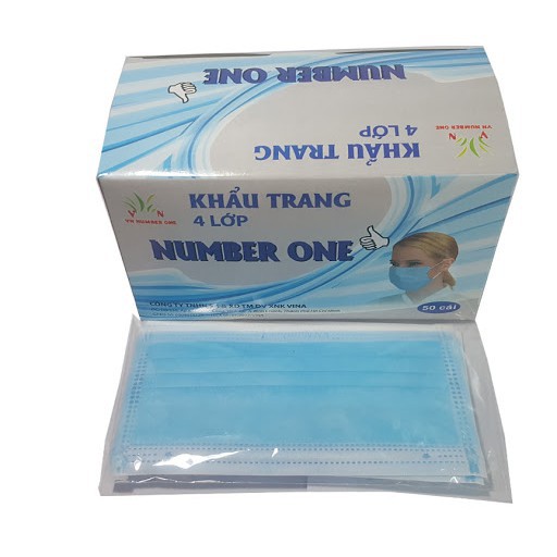 Hộp 50 Cái Khẩu Trang Y Tế 4 Lớp Number One