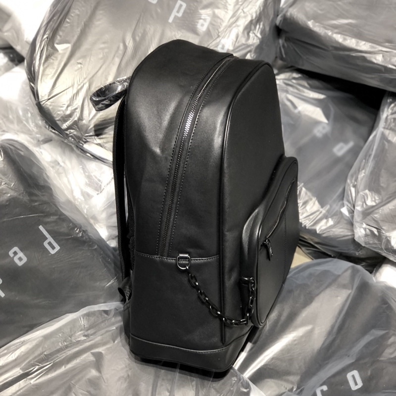 TNS - Balo form vuông  laptop chống shock Pedrio backpack - chất da cao cấp-màu đen classic