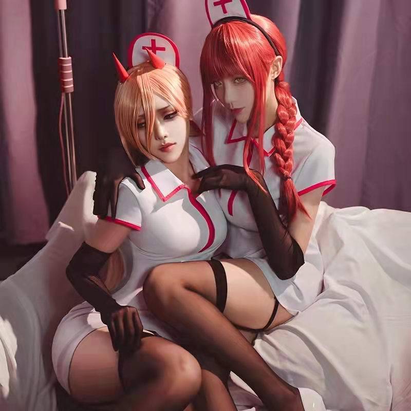 (Spot) Chainsaw man cos Machima cos Chainsaw man cos Pava cos nurse costume cos nurse costume cosplay anime suit big set Halloween
