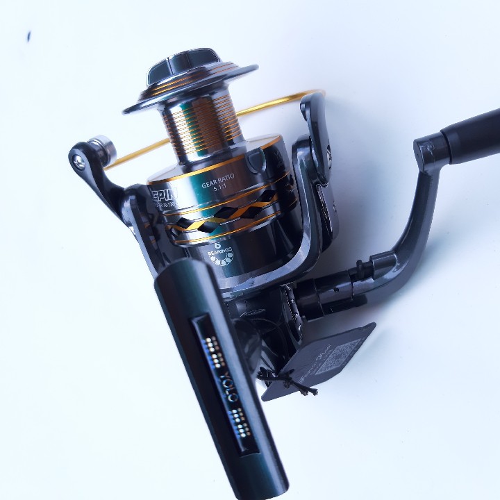 Combo bộ cần câu shimano 2 khúc đặc, máy câu yolo CS 6000 kèm phụ kiện