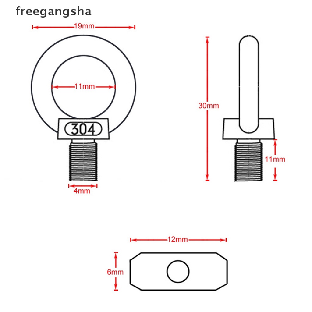 [FREG] M4 Lifting Eye Nut Fastener Front Tent stopper Track Mount Tie Rail Track Screws FDH
