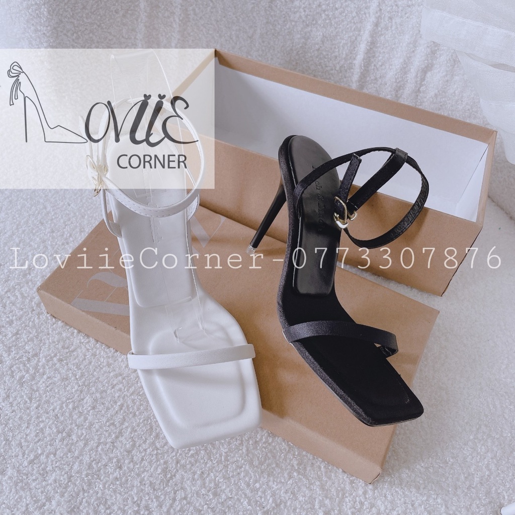 GIÀY CAO GÓT LOVIIE CORNER - SANDAL NỮ MŨI VUÔNG DÂY MẢNH - GIÀY ĐẾ NHỌN QUAI HẬU 9 PHÂN - G220425 G220723