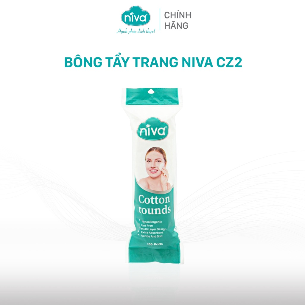 Túi 100 Miếng Bông Tẩy Trang Tròn NIVA Cao Cấp Cz2