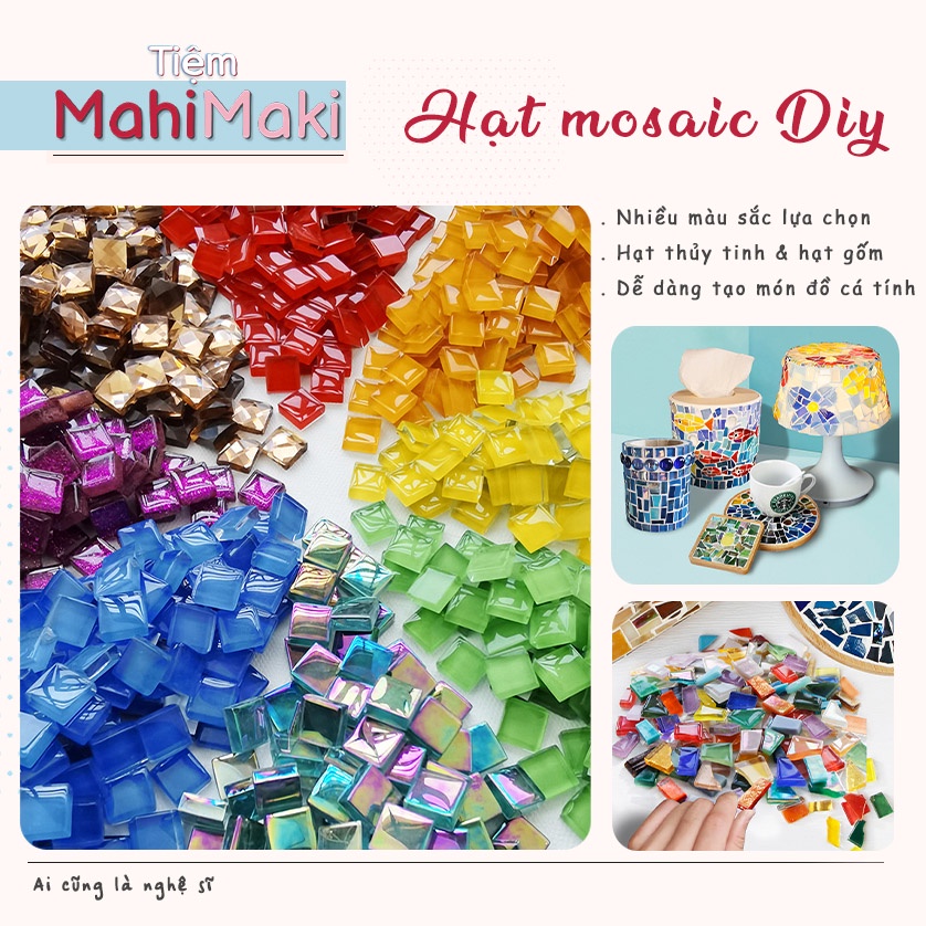 [Hcm - Có Sẵn] Hạt Kính Hạt Mosaic, Nguyên Liệu Làm Tranh Khảm, Đồ Thủ Công, Đồ Trang Trí Handmade Diy Làm Tranh Trang Trí