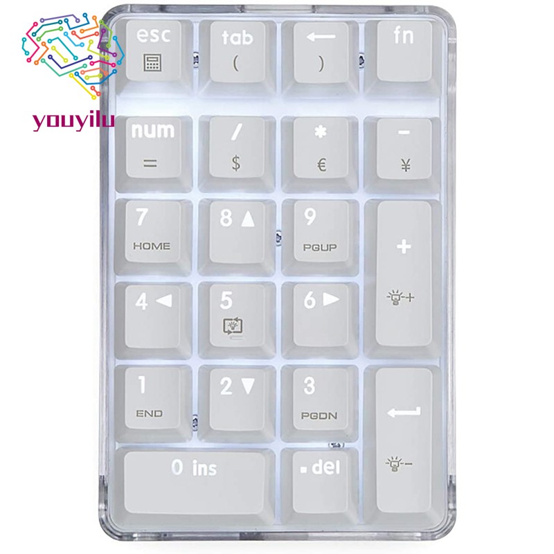 Mechanical Numeric Keypad Wired Gaming Keypad White Backlit 21 Keys | BigBuy360 - bigbuy360.vn