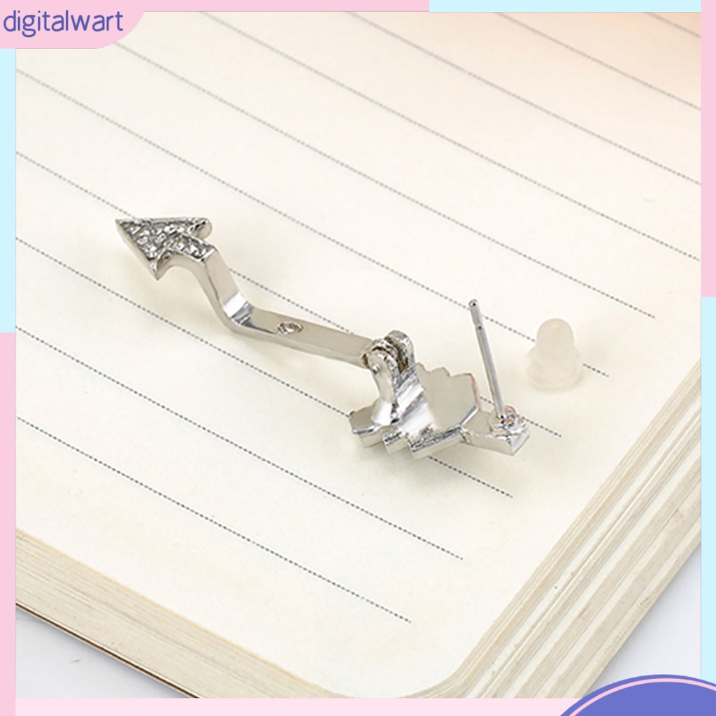 Khuyên tai đơn hình mũi tên đính đá lấp lánh sang trọng độc đáo dành cho nữ