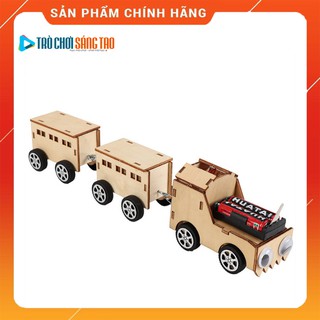 Bộ đồ chơi khoa học tự làm tàu hoả 3 toa bằng gỗ – DIY Wood Steam
