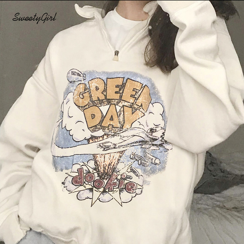 Áo Nỉ Nữ Dài Tay Cổ Cao Thời Trang Hàn