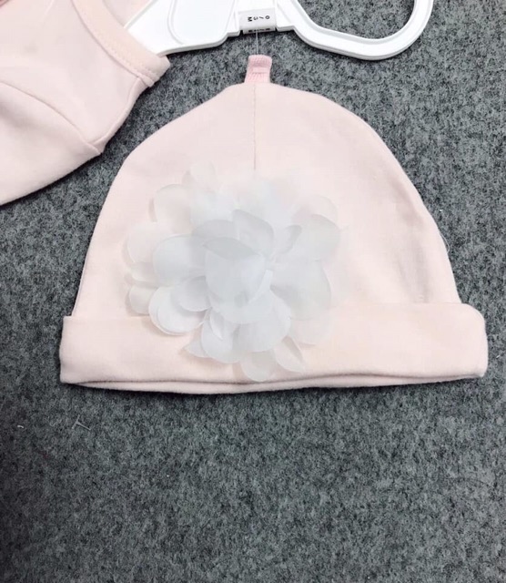 Sét Body Bé Gái Kèm Mũ Hồng Baby