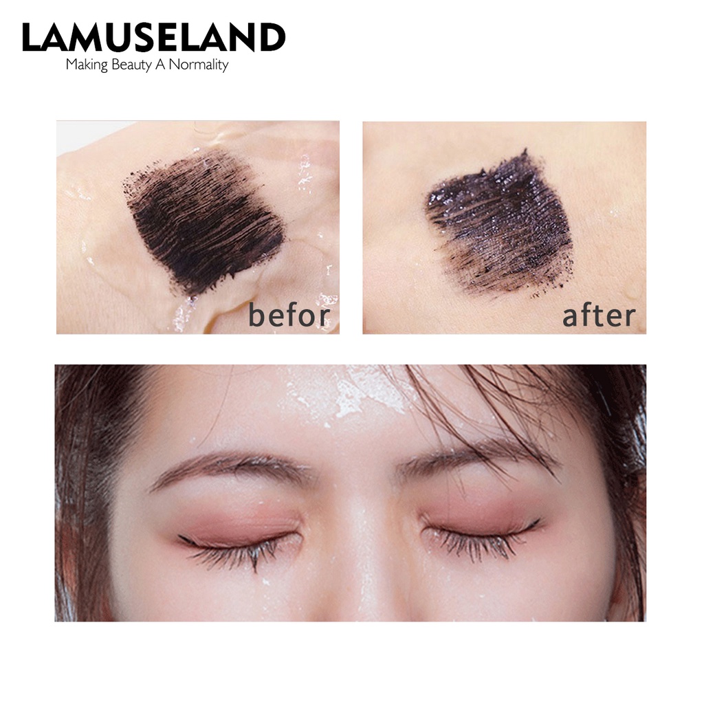 Mascara LAMUSELAND SQ2 màu đen làm dày và cong mi chống nước lâu trôi 1.5g