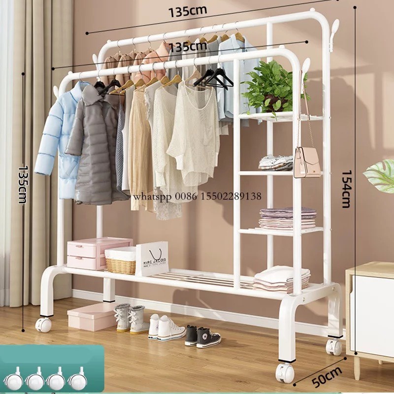 [Bánh Xe Tiện Lợi] Giá Treo Quần Áo Mẫu Mới 3 In 1 Treo Đồ Phòng Ngủ Gia Đình Di Chuyển Dễ Dàng