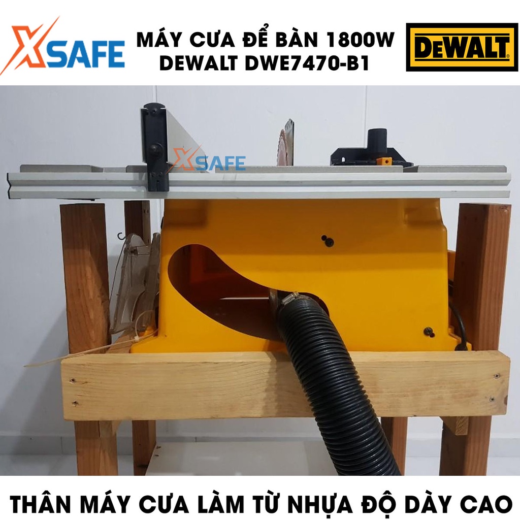 Máy cưa để bàn DEWALT DWE7470-B1 1800W góc cắt điều chỉnh linh hoạt, chỉnh góc nghiêng 90 độ, cắt sâu 76.2mm -chính hãng